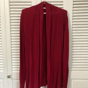Red waterfall front cardigan